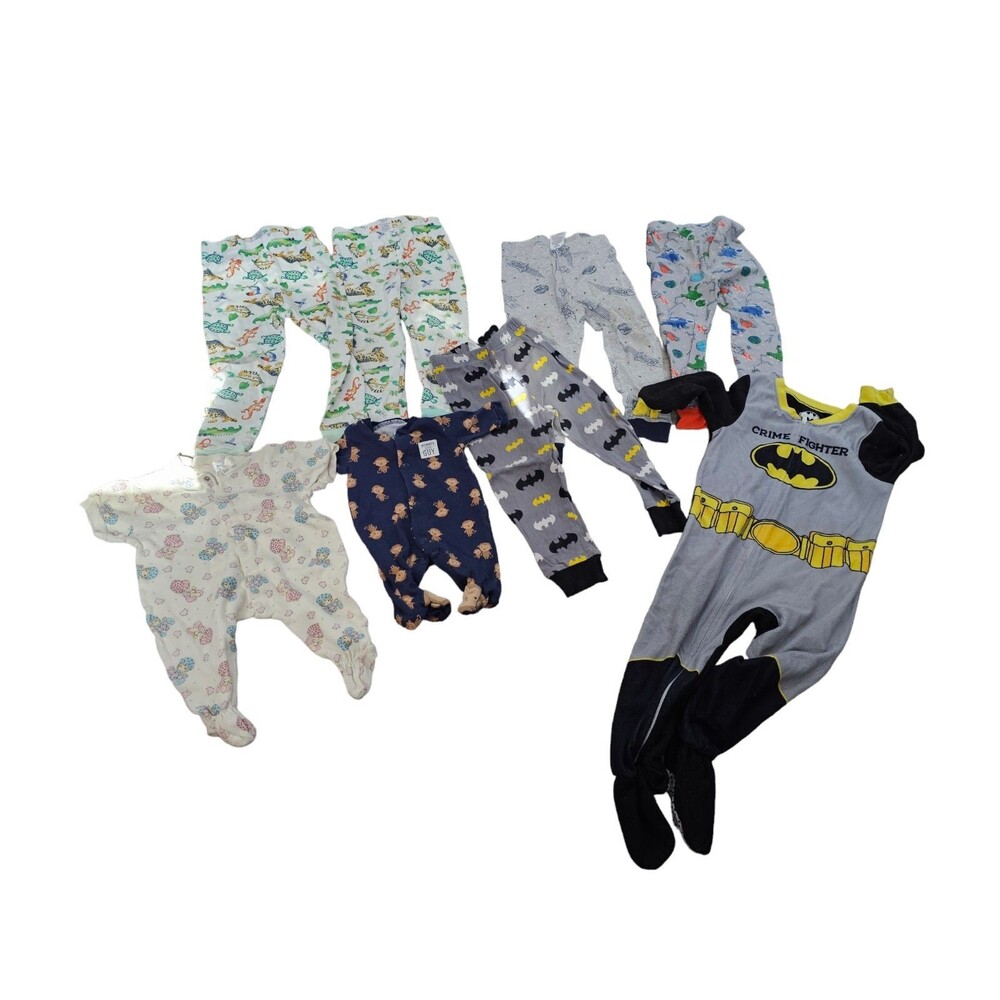 Mixed 4T Preemie 3m 3T Boy Pajama Lot Batman Dinosaurs Spaceships Onsies Pants